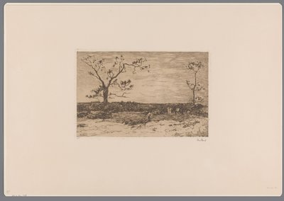 Landskap med nakne trær og vedhoggere Laster inn coppice (original tittel) av Willem de Zwart (signed by artist)