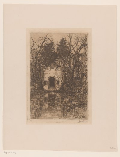 Ruiner på en dam Ruiner på en dam (Lage Vuursche) (original tittel) av Willem de Zwart (signed by artist)