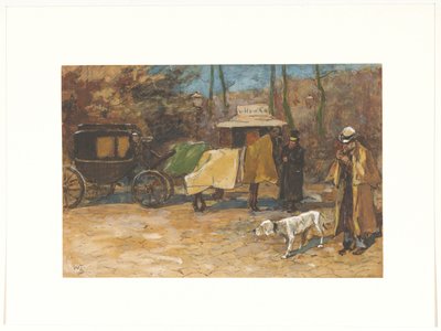 Ventende vogn i en park av Willem de Zwart