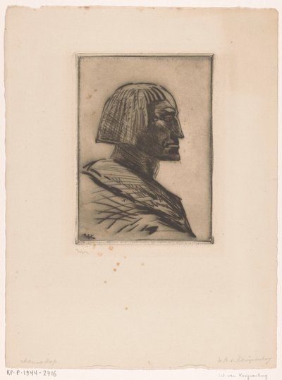 Portrett av en egyptisk mann Den egyptiske (originaltittel) av Willem van Konijnenburg (signed by artist)