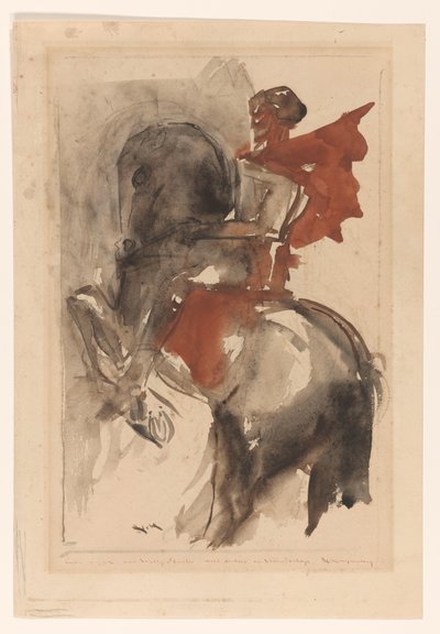 Ridder til hest av Willem van Konijnenburg (signed by artist)