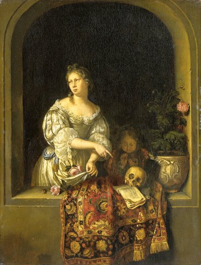 Allegori om forgjengelighet av Willem van Mieris (attributed to)