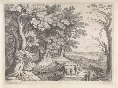Landskap med Abraham og Isak Italienske landskap (serietittel) av Willem van Nieulandt (II)