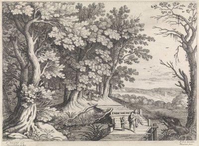 Landskap med Abraham og Isak Italienske landskap (serietittel) av Willem van Nieulandt (II)