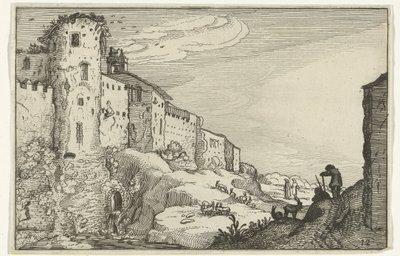 Landskap med romerske ruiner Romerske ruiner og kystlandskap (serie 1) (serietittel) av Willem van Nieulandt (II)