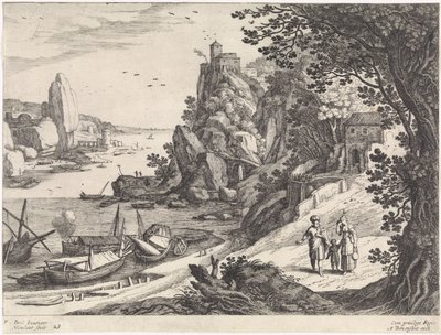 Landskap med utvisningen av Hagar og Ismael Italienske landskap (serietittel) av Willem van Nieulandt (II)