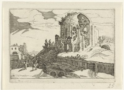 Nymphaeum i Roma Romeinse ruïnes (serie 2) (serietittel) av Willem van Nieulandt (II)