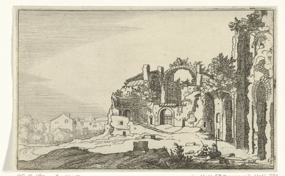 Diokletians bad Romerske ruiner og kystlandskap (serie 1) (serietittel) av Willem van Nieulandt (II)