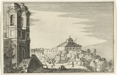 Trinità dei Monti i Roma Romeinse ruïnes en kustlandschappen (serie 1) (serietittel) av Willem van Nieulandt (II)