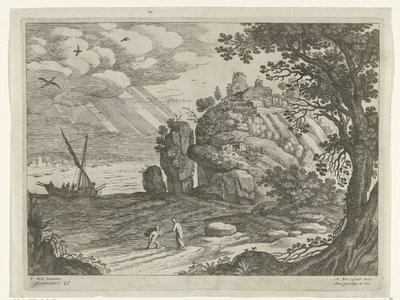 Mirakuløs fangst Italienske landskap (serietittel) av Willem van Nieulandt (II)
