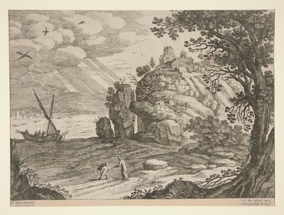 italienske landskap; en av 30 plater av Willem van Nieulandt II
