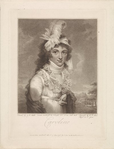 Portrett av Caroline Amalia Elisabeth av Brunswick-Wolfenbüttel av Willem van Senus