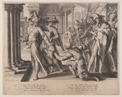 Allegory of Justice, plate 11 fra Thrones of Justice (Thronus Iustitiae) av Willem van Swanenburgh