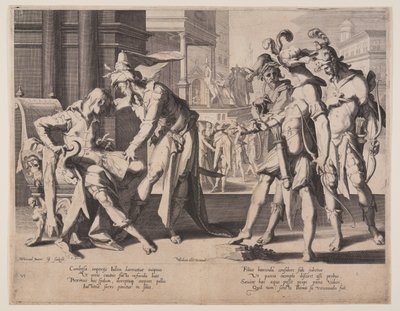Cambyses Commanding Flaying, plate 6 fra Thrones of Justice (Thronus Iustitiae) av Willem van Swanenburgh