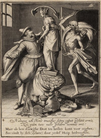 Death with an Arrow About to Strike the Man Down, 1609 av Willem van Swanenburgh