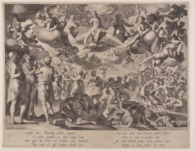 Last Judgment, plate 13 fra Thrones of Justice (Thronus Iustitiae) av Willem van Swanenburgh