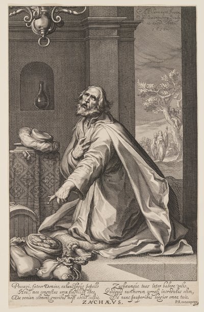 Zachaus, fra Syndere i Det gamle og Det nye testamente av Willem van Swanenburgh