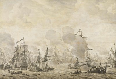 Episode fra slaget mellom den nederlandske og svenske flåten i sundet, 8. november 1658 av Willem van de Velde (I)