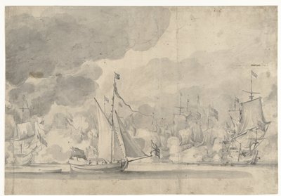 Slaget ved Lowestoft 13. juni 1665 av Willem van de Velde (I)