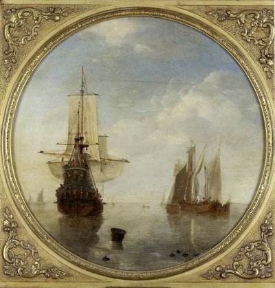 Skip ved anker av Willem van de Velde (II)