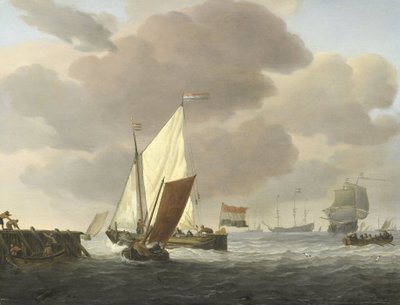Skip nær kysten i vindfullt vær av Willem van de Velde (II)