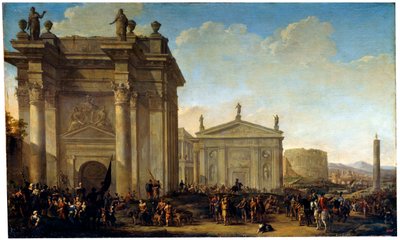 Et triumftog, 1600- eller begynnelsen av 1700-tallet av Willem van de Velde the Younger