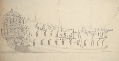 Porträt eines englischen Viertklassigen von Willem van de Velde the Younger