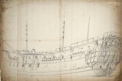 Porträt eines englischen Zweideckers von Willem van de Velde the Younger