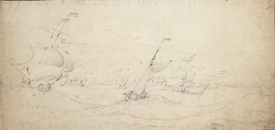 En nederlandsk bakre skvadron på vei mot vinden i et høyt hav, ca. 1672 (grafitt) av Willem van de the Elder Velde