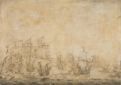Kampen mellom den nederlandske og svenske flåten av Willem van de the Elder Velde