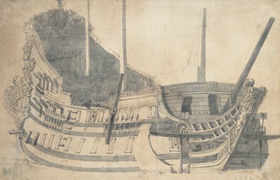 Portrett av #39;Jaarsveld#39;, ca. 1665 (grafitt, grå vask) av Willem van de the Elder Velde