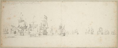 Friesland-skvadronen ligger utenfor kysten av Skottland av Willem van de the Elder Velde