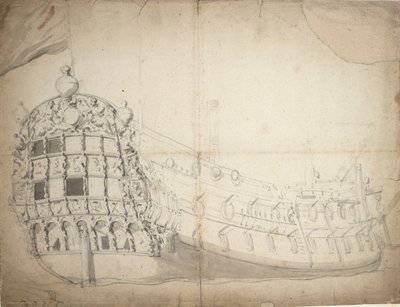 Porträt eines englischen Zweideckers von Willem van de Velde the Younger