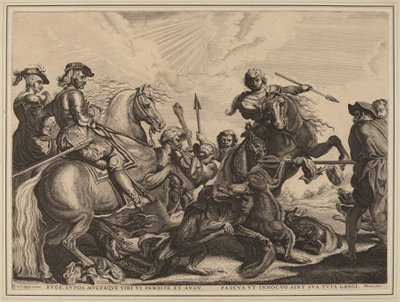 Ulvejakten av Willem van der Leeuw after Sir Peter Paul Rubens
