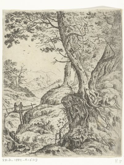 Landskap med trebro av Willem von Bemmel