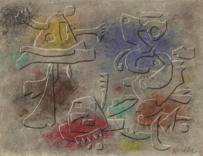 Relieffbilde i farger av Willi Baumeister