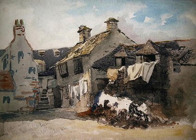 The Interior Court of Old Parliament House, Dolgelley, North Wales (akvarell på papir) av William Evans