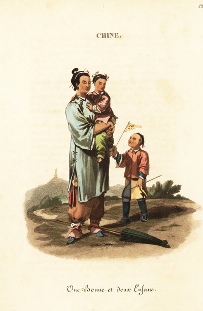 Kinesisk barnehagepike og to barn av William (after) Alexander