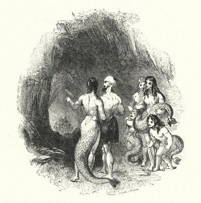 'Abd-Allah av landet i huset til 'Abd-Allah av havet (gravering) av William (after) Harvey