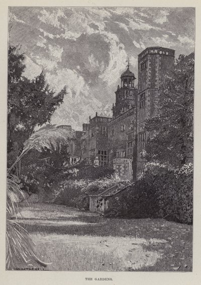 Hatfield House, The Gardens (litho) av William (after) Hatherell