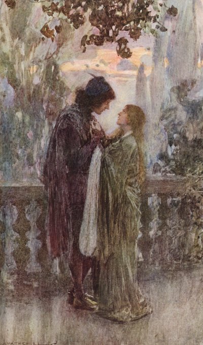 Shakespeares Romeo og Julie: Akt III, Scene V (fargelitografi) av William (after) Hatherell