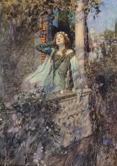 Shakespeares Romeo og Julie: Akt II, Scene II (fargelitografi) av William (after) Hatherell