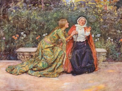 Shakespeares Romeo og Julie: Akt II, Scene V (fargelitografi) av William (after) Hatherell