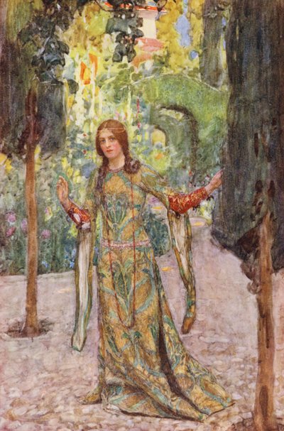 Shakespeares Romeo og Julie: Akt II, Scene V (fargelitografi) av William (after) Hatherell