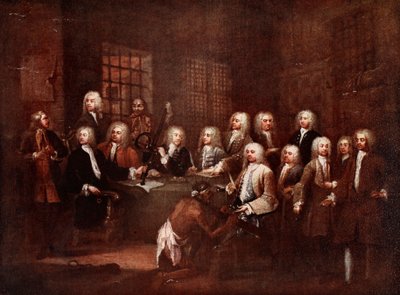 En komité fra Underhuset ved Fleet Prison av William (after) Hogarth