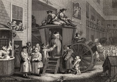 Country Inn Yard, gravert av Timothy Engleheart (1803-79) fra 