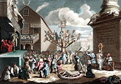 Emblematisk trykk av South Sea Scheme av William (after) Hogarth