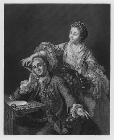 Garrick and His Wife, fra bildet i Royal Collection (gravering) av William (after) Hogarth