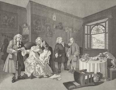 Ekteskap a la Mode av William (after) Hogarth
