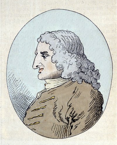Portrett av Henry Fielding av William (after) Hogarth